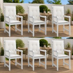 Lowback Chair Cushions - 6 Pieces, 100 x 50 x 4 cm