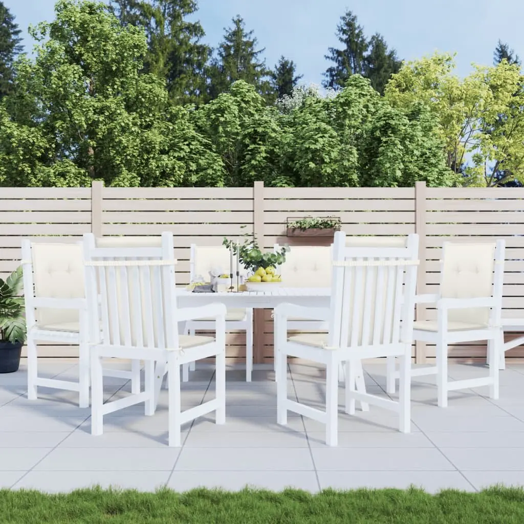 Lowback Chair Cushions 6 Pieces Cream Outdoor Garden Patio Furniture Seat Pads