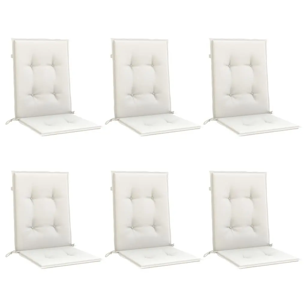 Lowback Chair Cushions 6 Pieces Cream Outdoor Garden Patio Furniture Seat Pads
