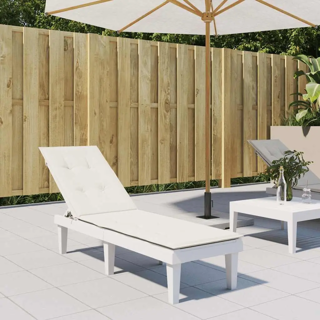 Deck Chair Cushion Outdoor Garden Patio 75x50x4 cm Cream Foam Filled Non-Slip