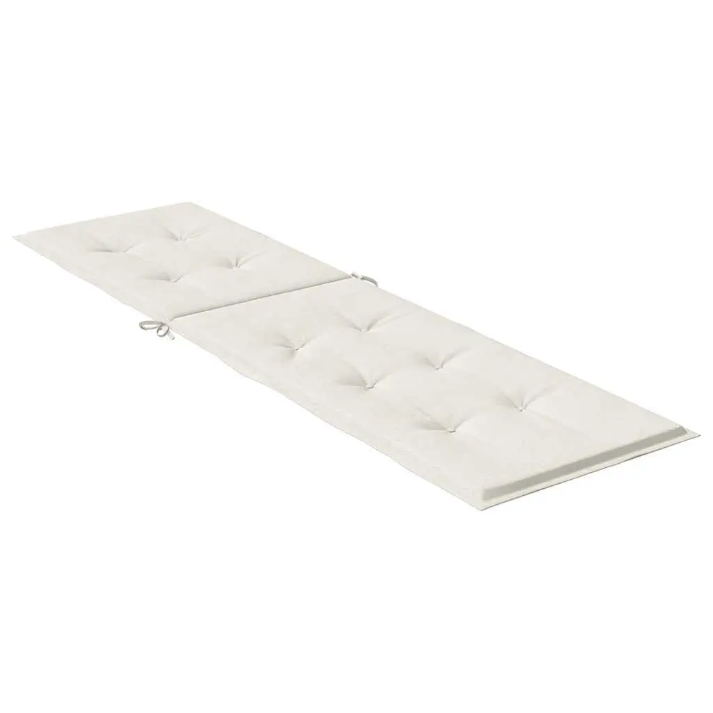 Deck Chair Cushion Outdoor Garden Patio 75x50x4 cm Cream Foam Filled Non-Slip