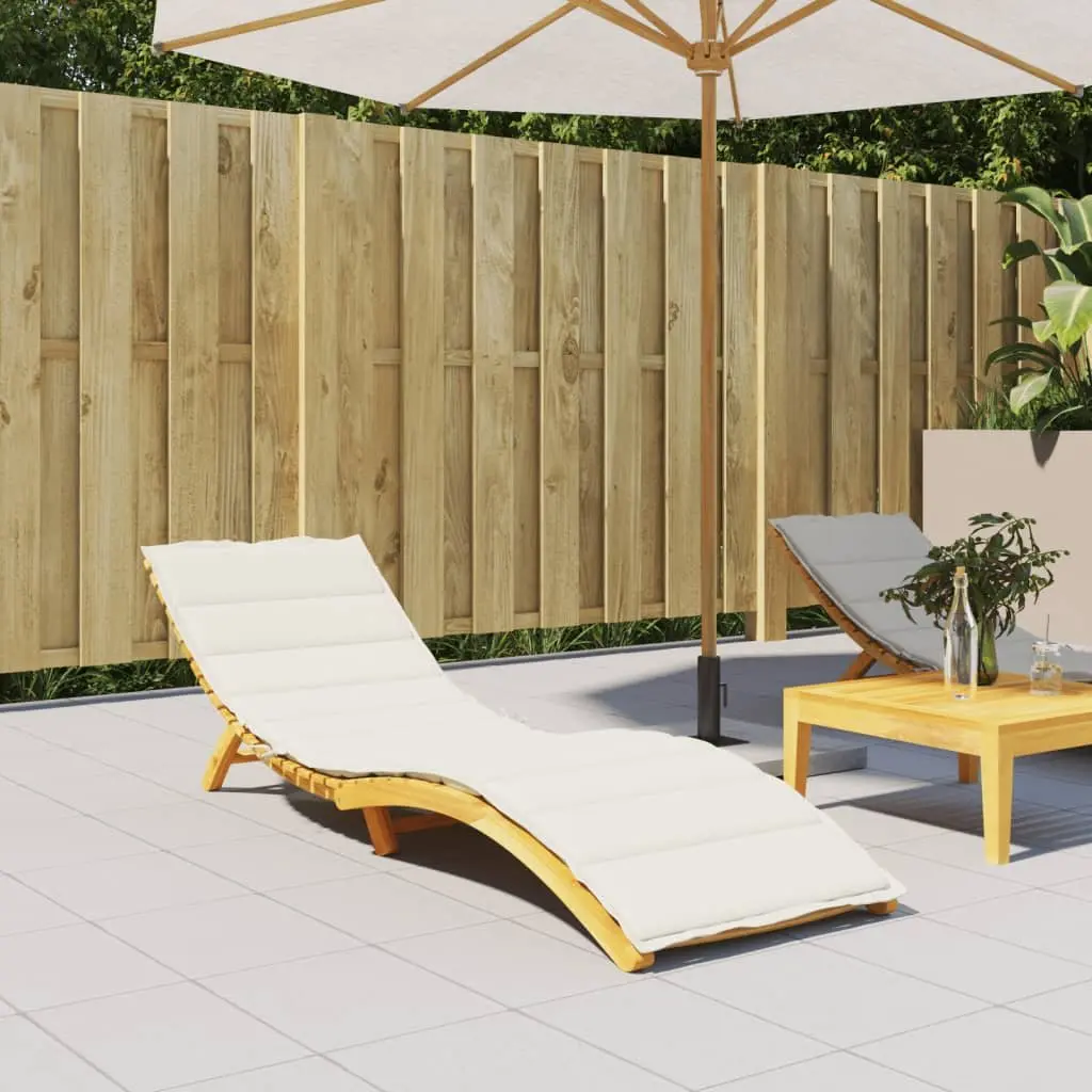 Sun Lounger Cushion Outdoor Garden Patio Chair Pad Cream 200x50x4cm