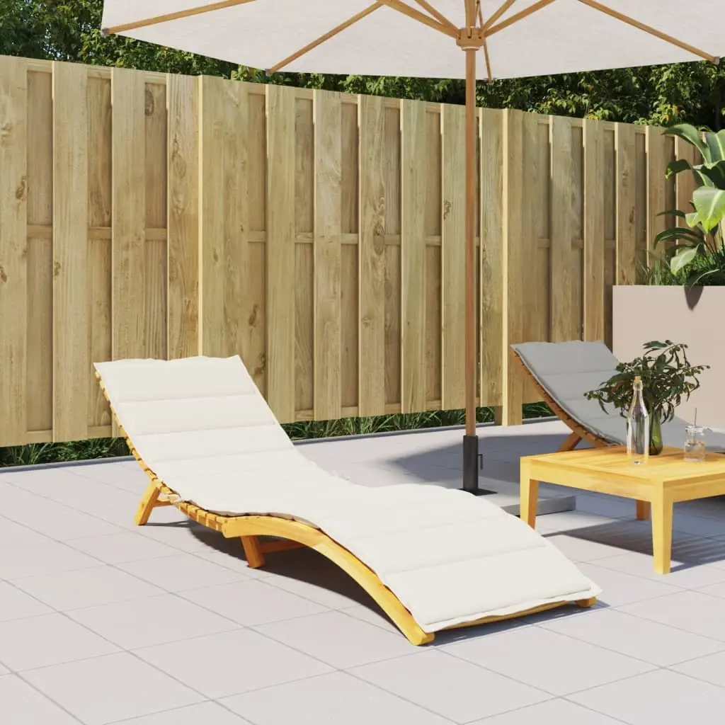 Outdoor Cushion for Sun Lounger Furniture Pad Cream 200x70x4cm