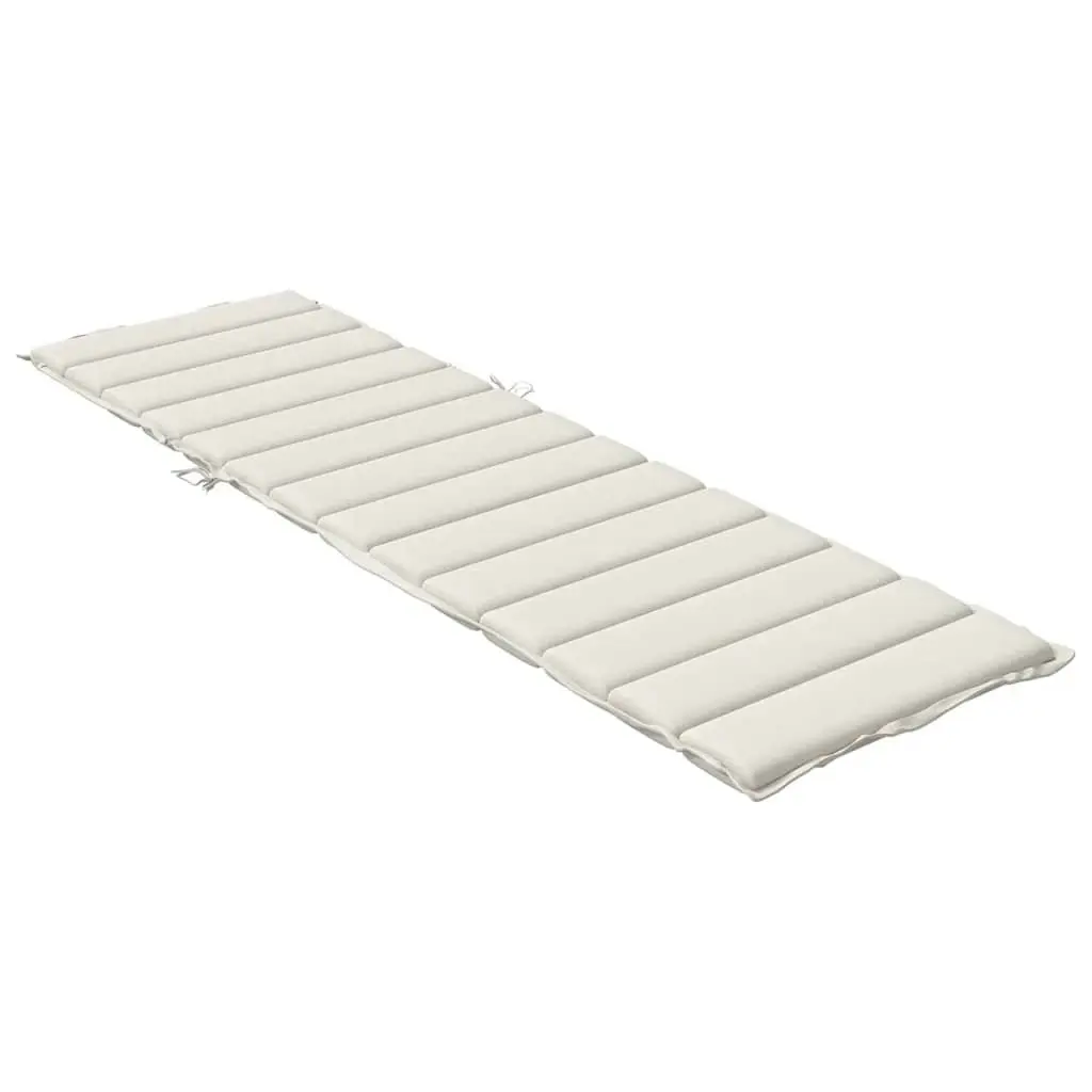 Outdoor Cushion for Sun Lounger Furniture Pad Cream 200x70x4cm