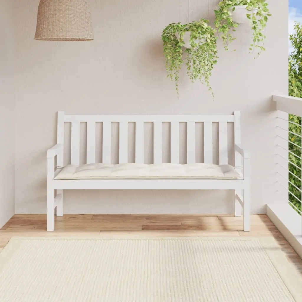 Garden Bench Cushion Outdoor Patio Seating Pad Cream 150 x 50 x 7 cm