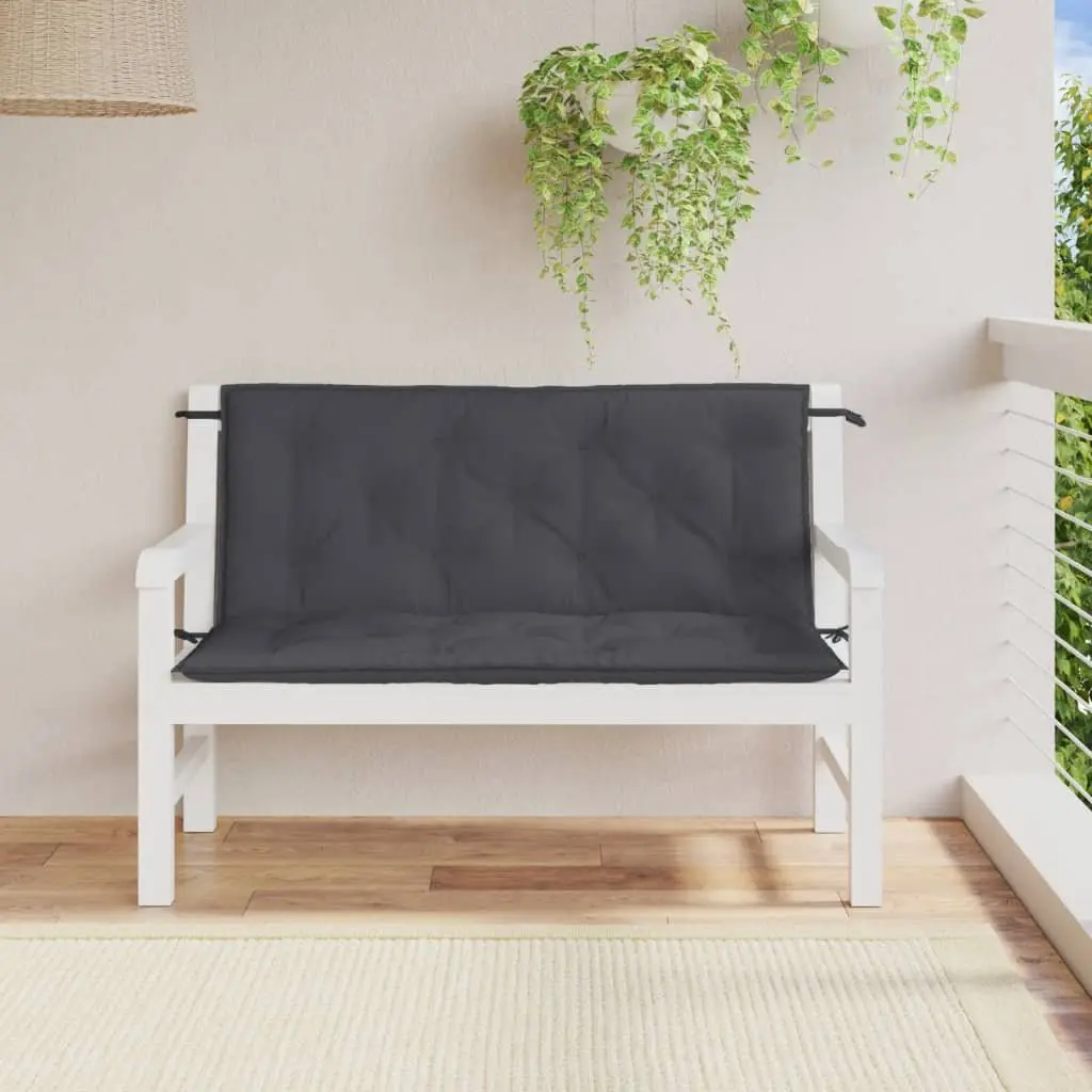 Garden Bench Cushions Outdoor Patio Seating Pad Anthracite 120x50x7cm 2 Pieces