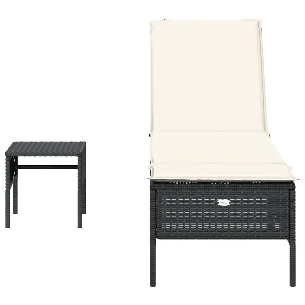 Sun Lounger with Side Table and Cushion