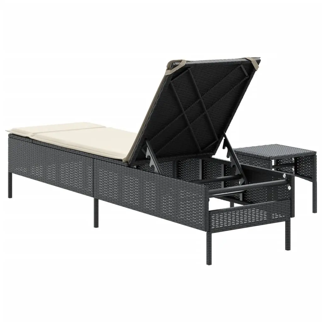 Sun Lounger with Side Table and Cushion