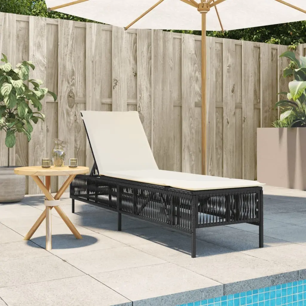Sun Lounger Outdoor Chair Adjustable Backrest Recliner with Cushion