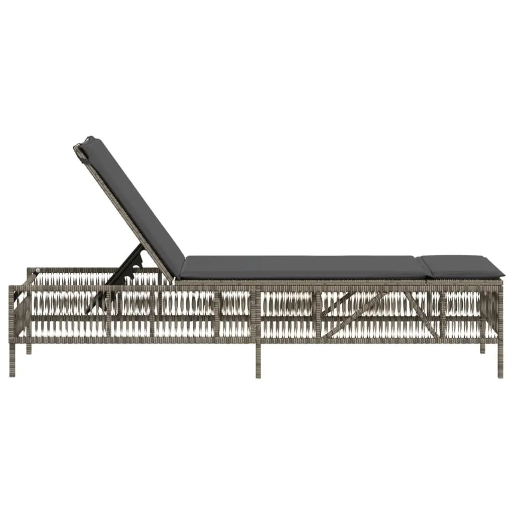 Grey Adjustable Sun Lounger