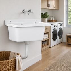 60x40x28cm White Wall-Mounted Utility Sink Specifications
