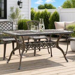 Garden Table Specifications: Cast Aluminium 150x90x72cm