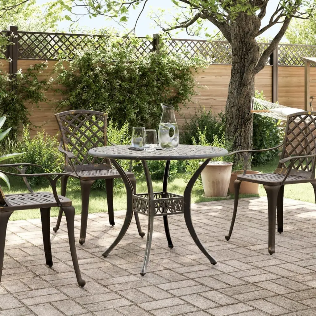 Garden Table Outdoor Patio Furniture Brown Round Ø90x75 cm