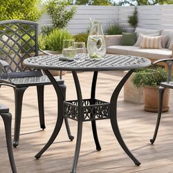 Garden Table Specifications: Round Black, 90 cm Diameter