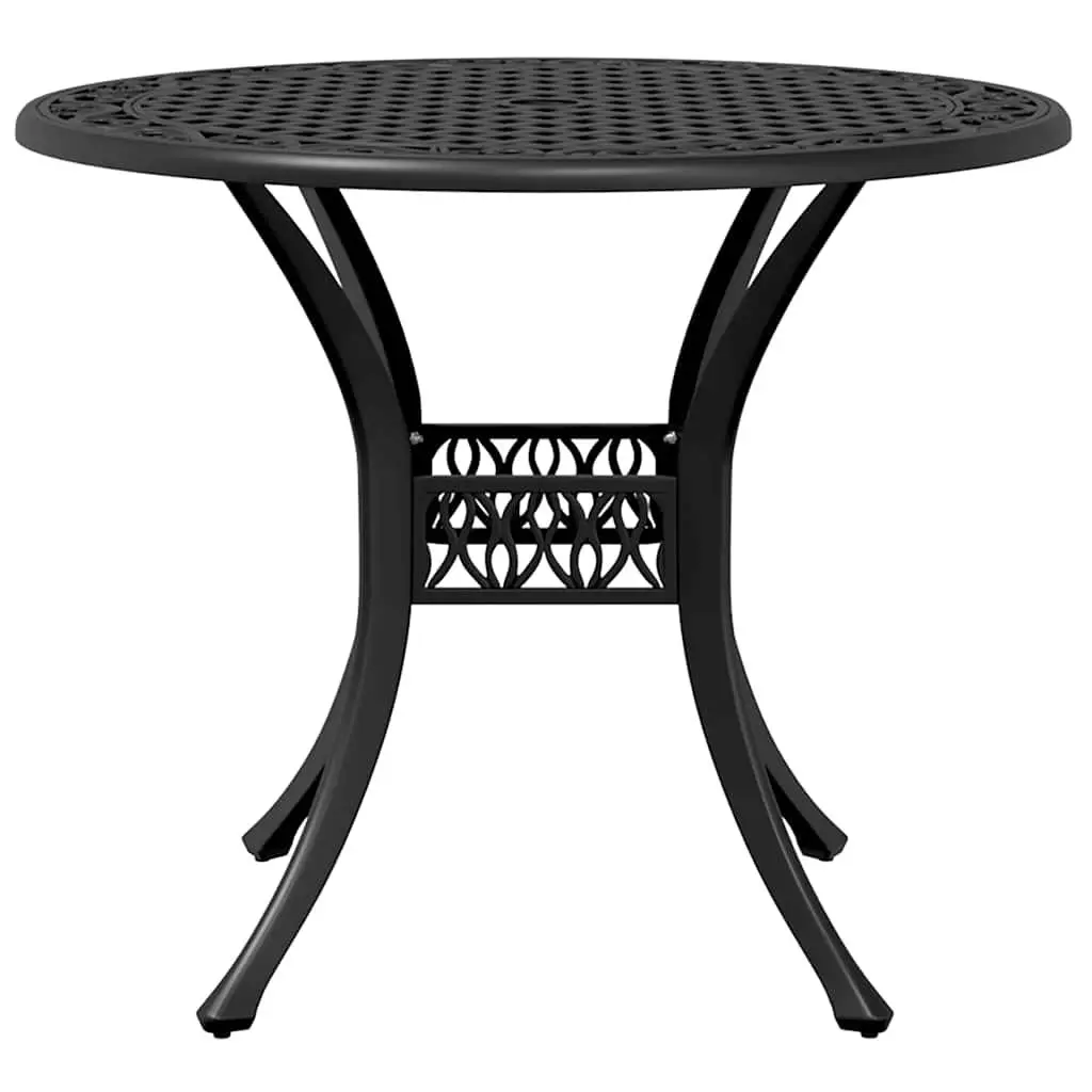 Garden Table Round Black Outdoor Patio Furniture Umbrella Hole Dining Table