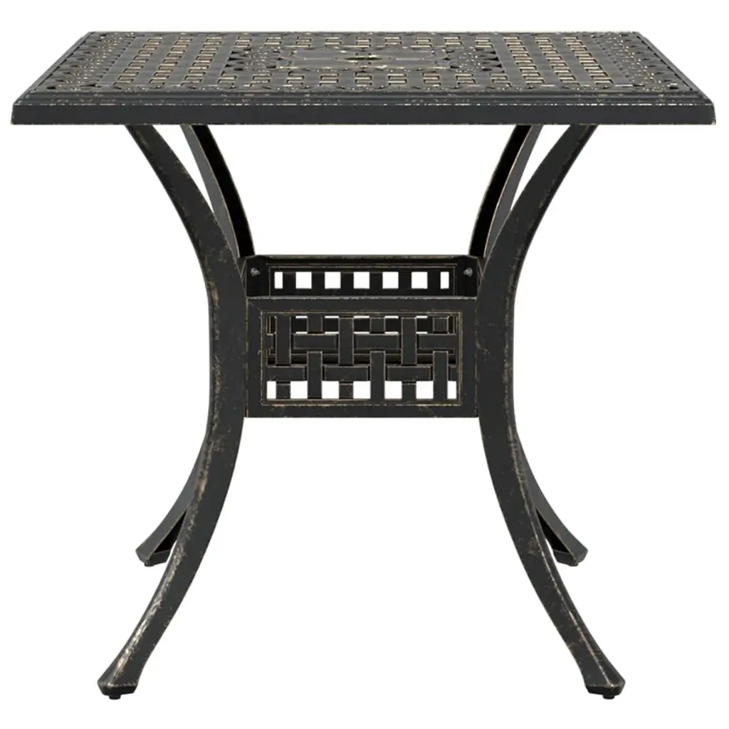 Garden Table Outdoor 80x80x75cm Brown Cast Aluminium