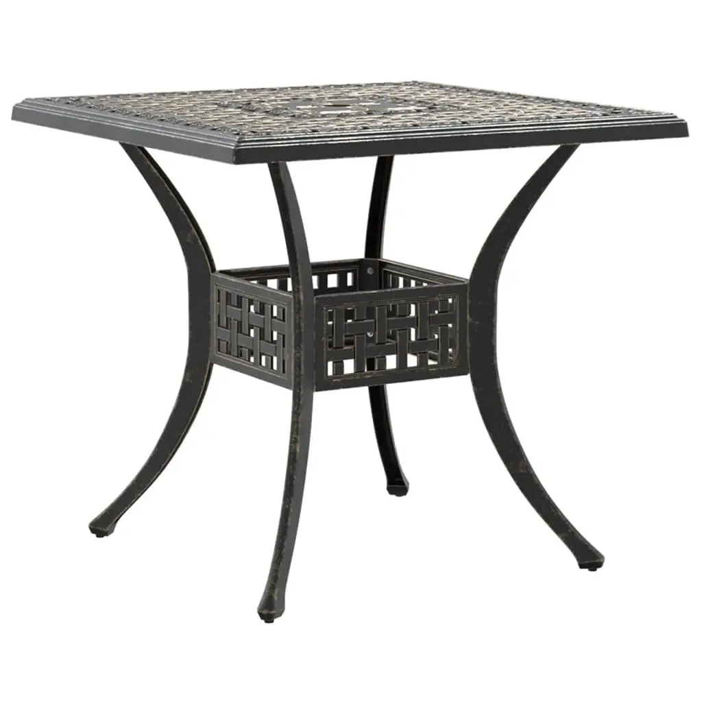 Garden Table Outdoor 80x80x75cm Brown Cast Aluminium