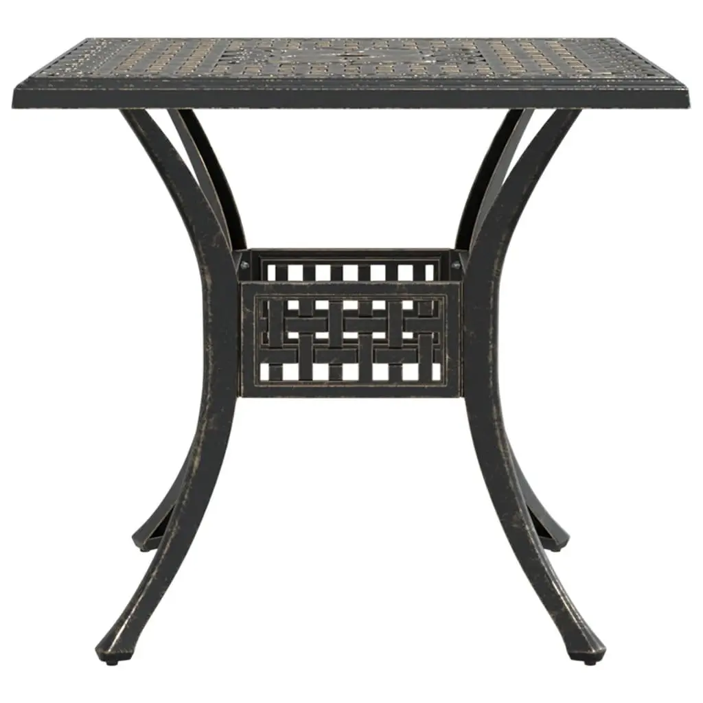 Garden Table Outdoor 80x80x75cm Brown Cast Aluminium