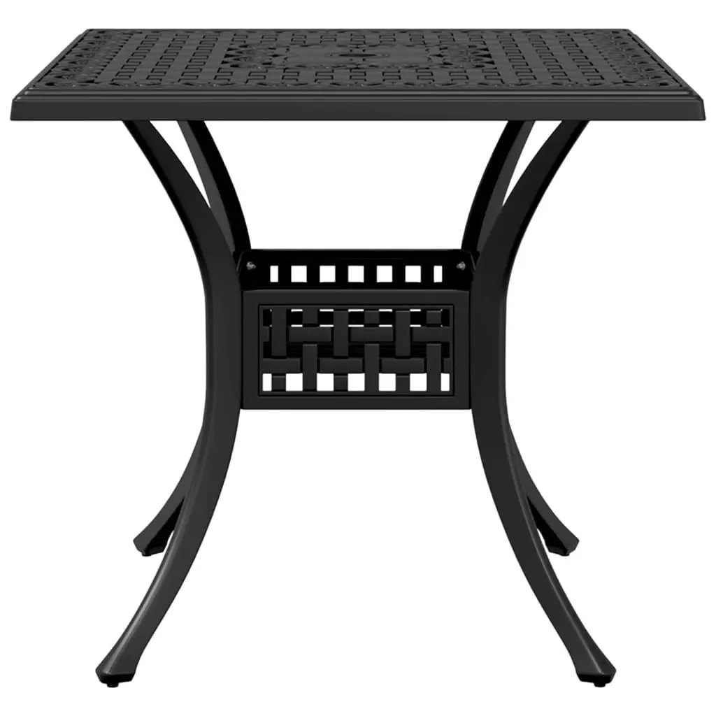 Garden Table Outdoor Patio Furniture Black Cast Aluminium 80x80x75 cm