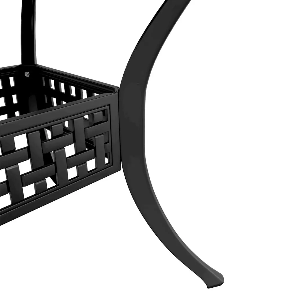 Garden Table Outdoor Patio Furniture Black Cast Aluminium 80x80x75 cm