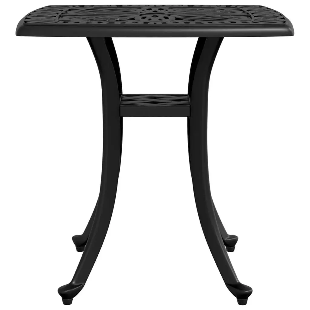 Garden Table Black 53x53x53 cm Cast Aluminium Outdoor Patio Furniture with