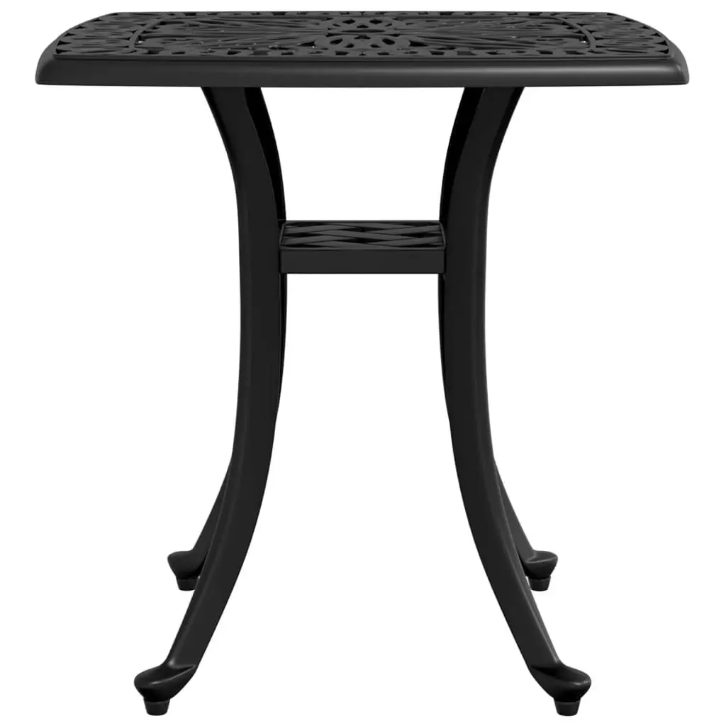 Garden Table Black 53x53x53 cm Cast Aluminium Outdoor Patio Furniture with