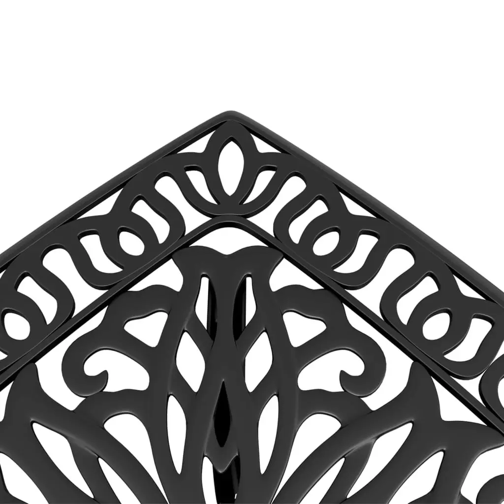 Garden Table Black 53x53x53 cm Cast Aluminium Outdoor Patio Furniture with
