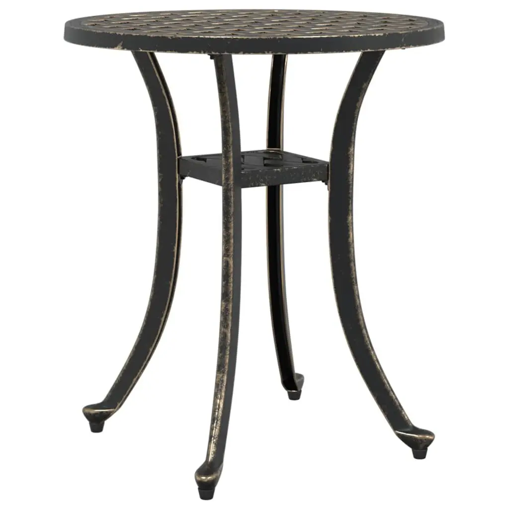 Garden Table Round Outdoor Patio Furniture Cast Metal Brown Ø48x53cm