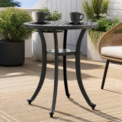 Specifications of Round Garden Table: Ø48x53cm, Black