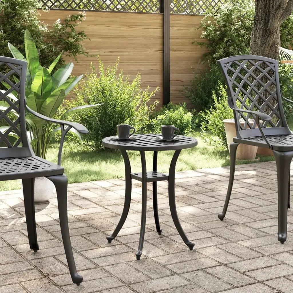 Garden Table Outdoor Patio Furniture Round Black Ø48x53cm
