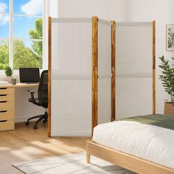 3-Panel Room Divider Grey 210x180 cm Folding Partition Privacy Screen Indoor
