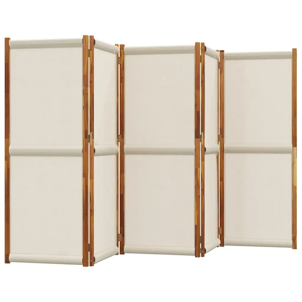 5-Panel Room Divider Grey Folding Privacy Screen Indoor Outdoor Space Partition
