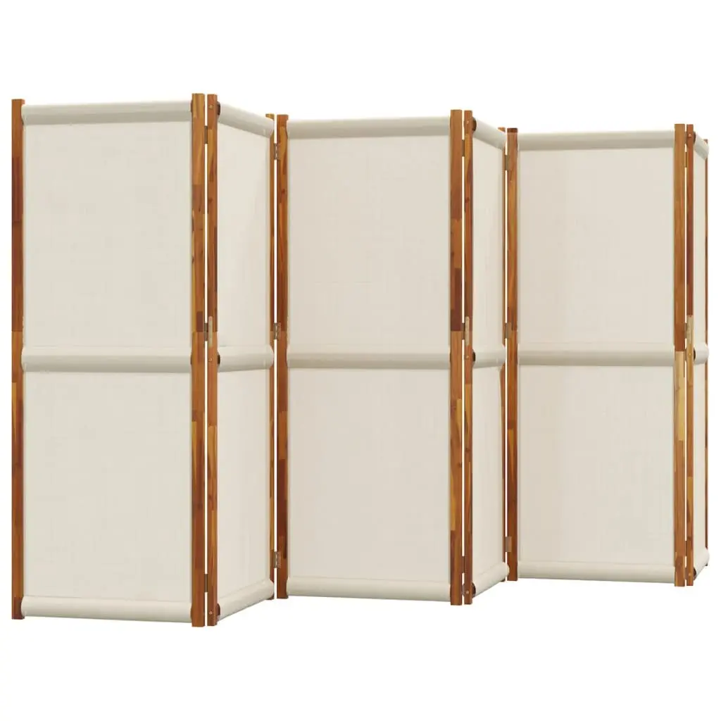 6-Panel Room Divider Grey Folding Privacy Screen Indoor Outdoor Space Partition