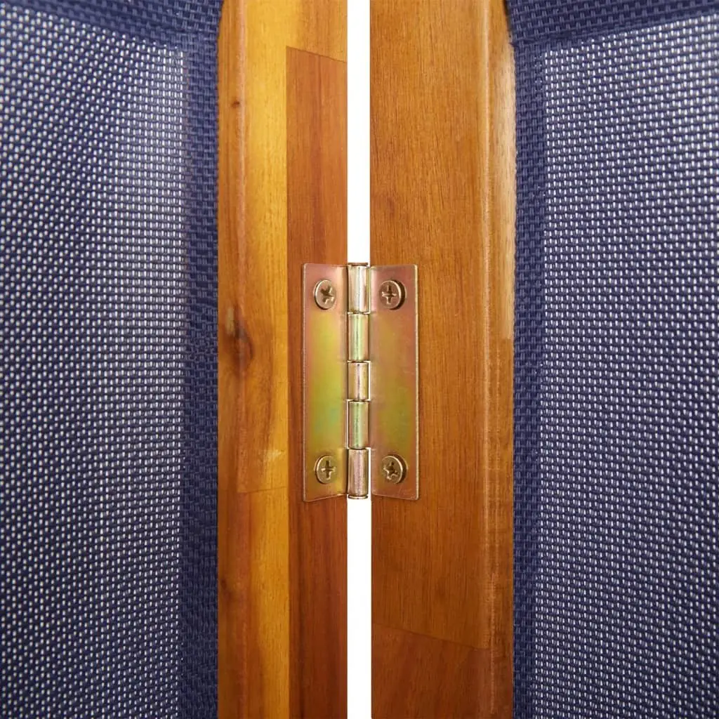 3-Panel Room Divider Blue Folding Privacy Screen Indoor Outdoor Space Partition