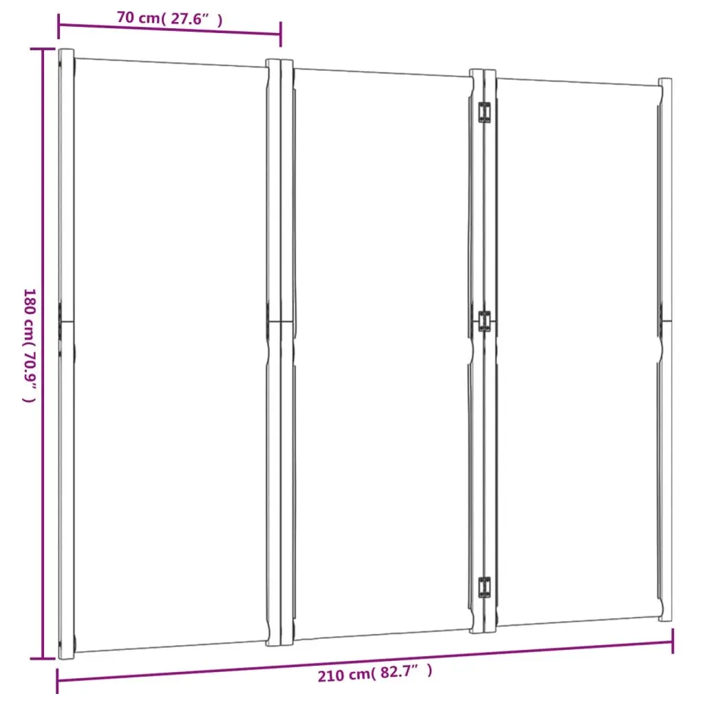 3-Panel Room Divider Blue Folding Privacy Screen Indoor Outdoor Space Partition