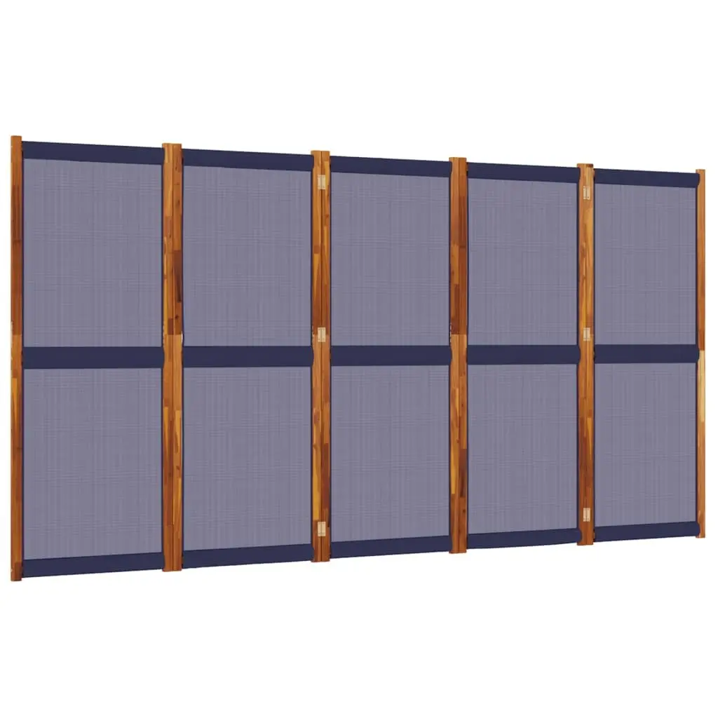 5-Panel Room Divider Screen Indoor Outdoor Privacy Partition Folding Acacia Wood 350 x 180 cm