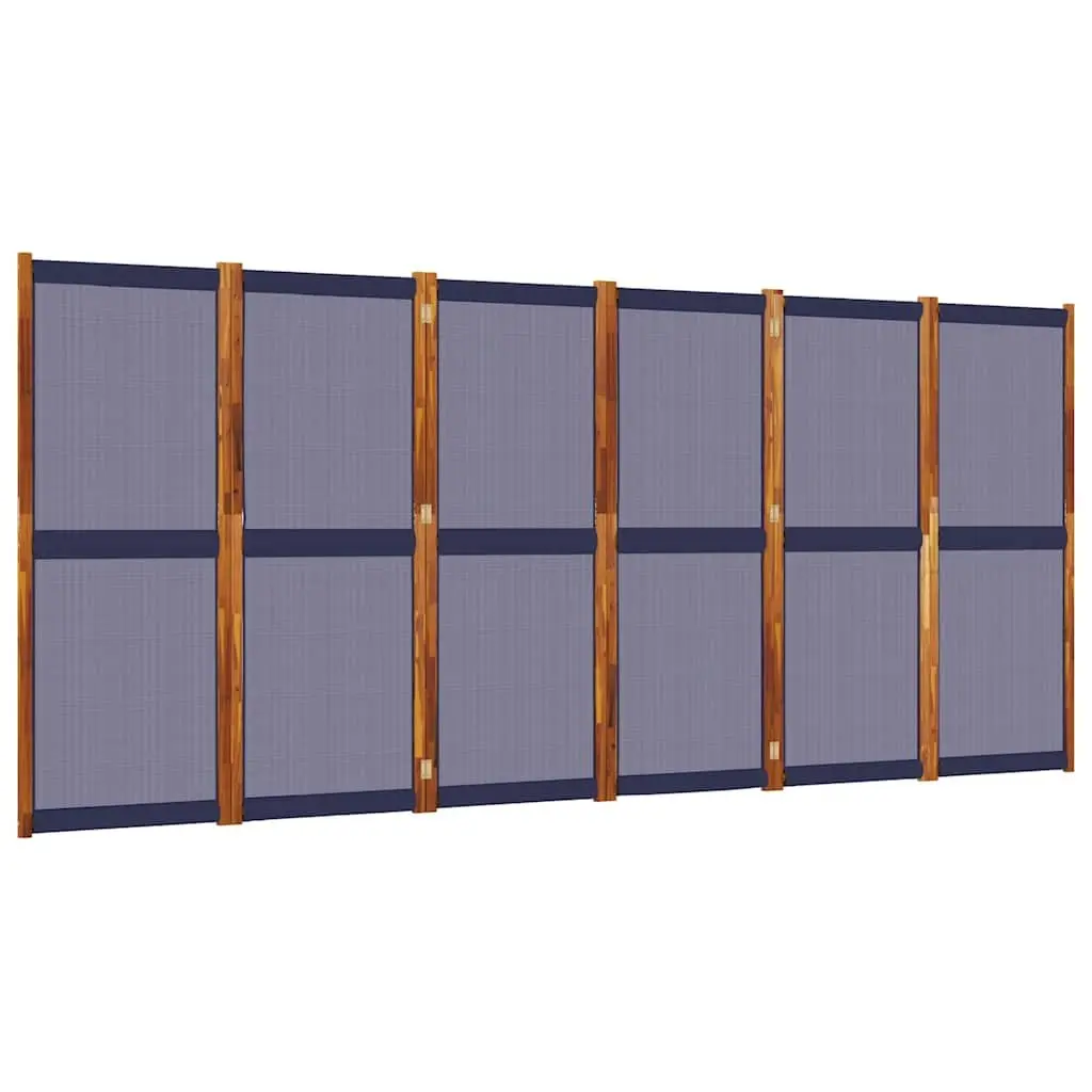 6-Panel Room Divider Indoor Outdoor Dark Blue Folding Privacy Screen 420 x 180 cm