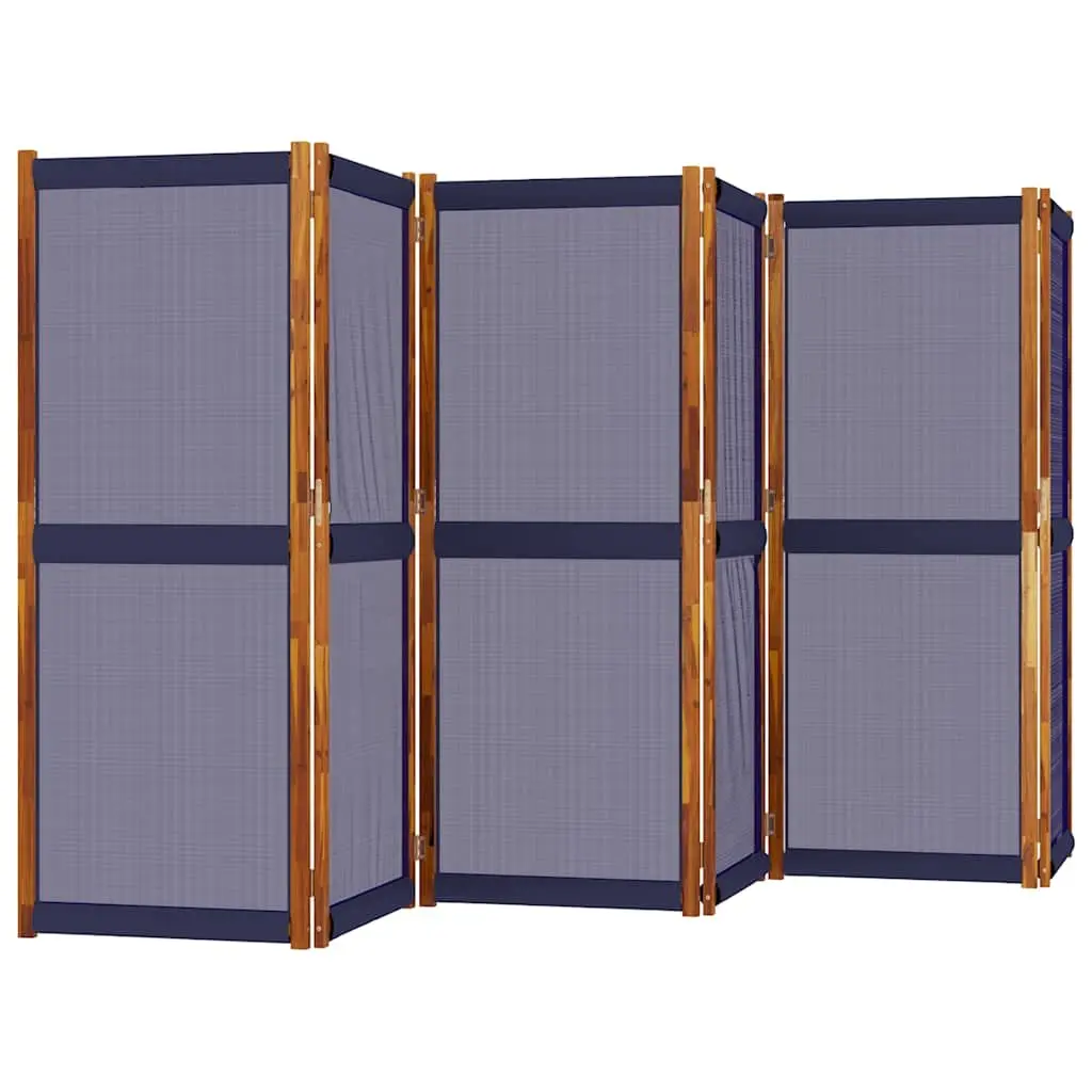 6-Panel Room Divider Indoor Outdoor Dark Blue Folding Privacy Screen 420 x 180 cm