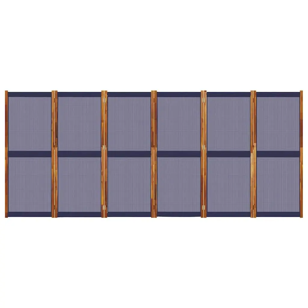 6-Panel Room Divider Indoor Outdoor Dark Blue Folding Privacy Screen 420 x 180 cm