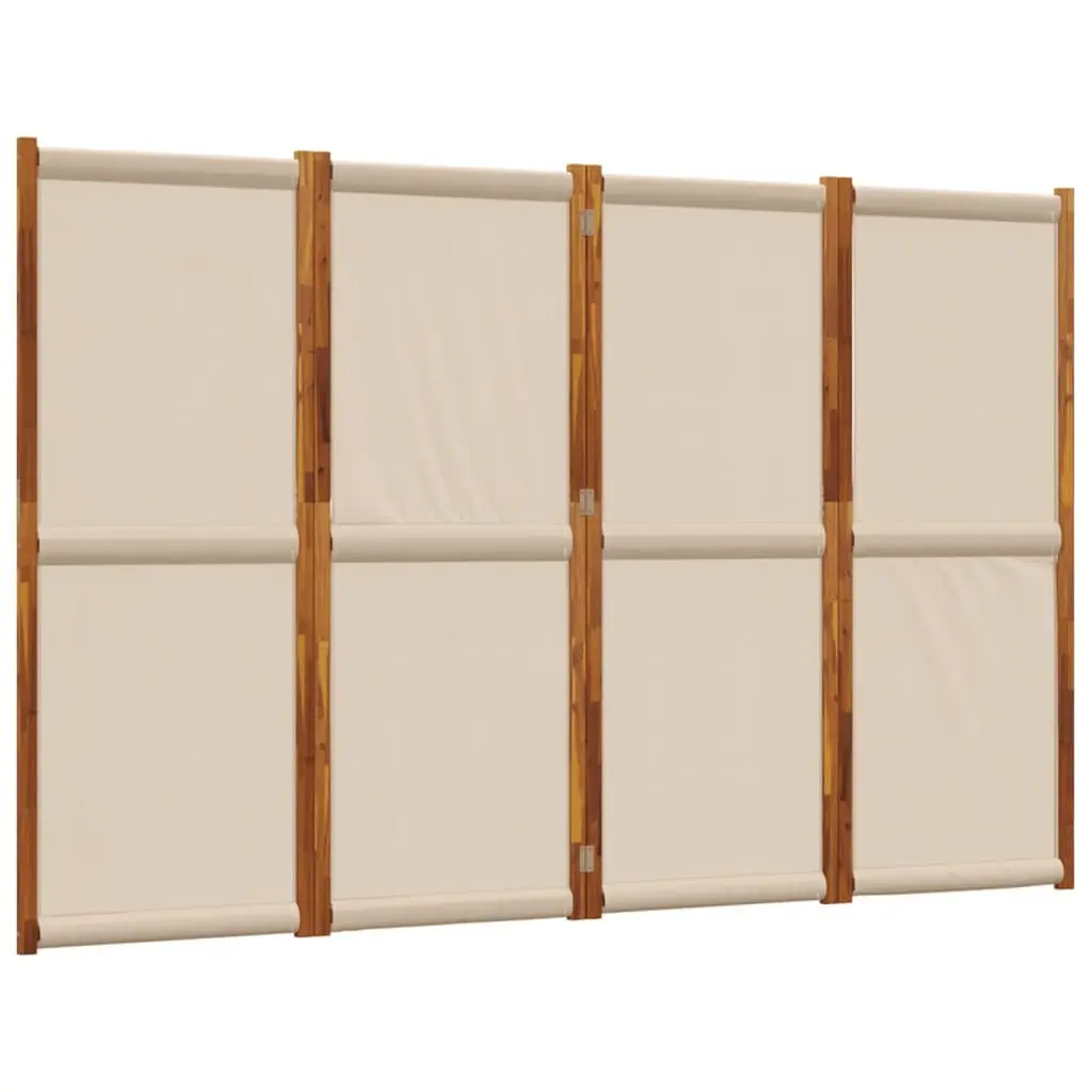 4-Panel Room Divider Folding Privacy Screen Indoor Outdoor Space Partition Taupe