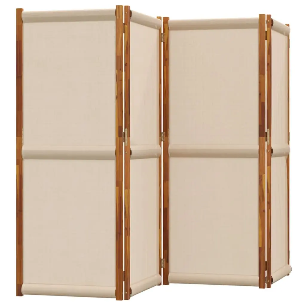 4-Panel Room Divider Folding Privacy Screen Indoor Outdoor Space Partition Taupe
