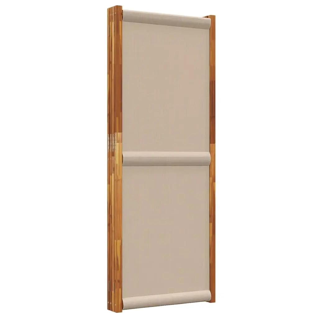 4-Panel Room Divider Folding Privacy Screen Indoor Outdoor Space Partition Taupe