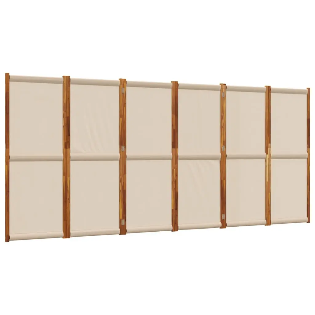 6-Panel Taupe Room Divider
