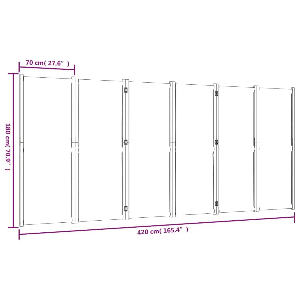 6-Panel Taupe Room Divider