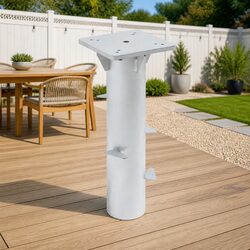 Specifications for In-Ground Parasol Base - Silver Steel 16x16x39.5cm