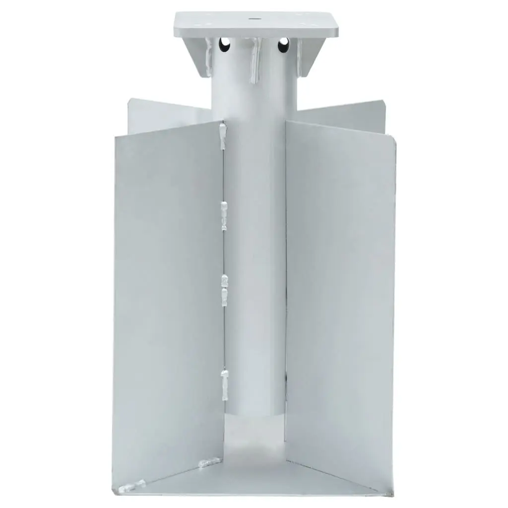 In-Ground Parasol Base Silver 27.5x27.5x45cm Outdoor Umbrella Stand Metal