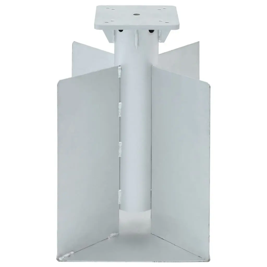 In-Ground Parasol Base Silver 27.5x27.5x45cm Outdoor Umbrella Stand Metal