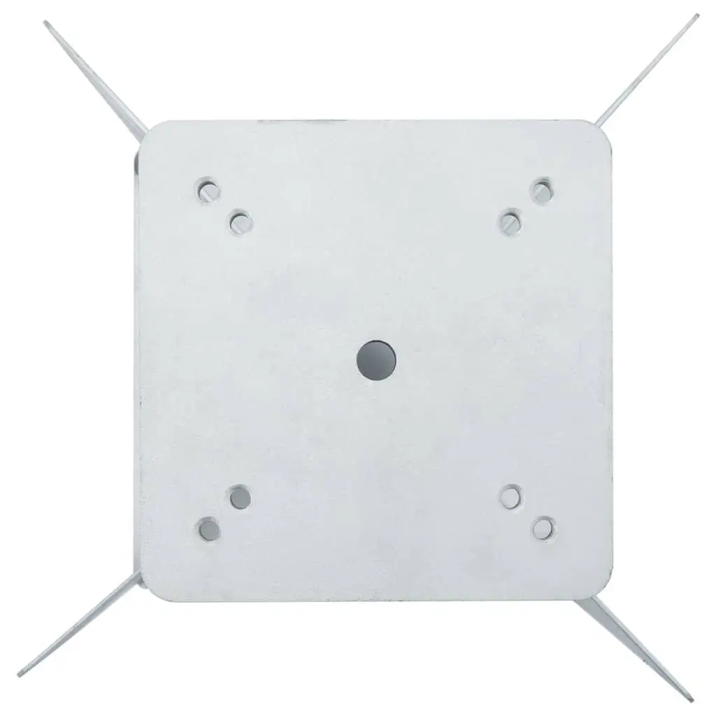 In-Ground Parasol Base Silver 27.5x27.5x45cm Outdoor Umbrella Stand Metal
