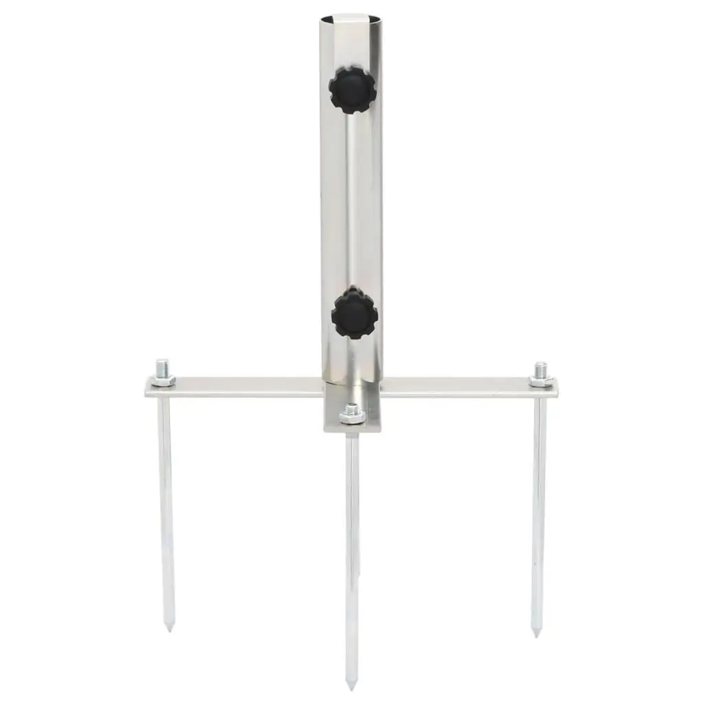 Parasol Base Outdoor Use Adjustable Steel Silver