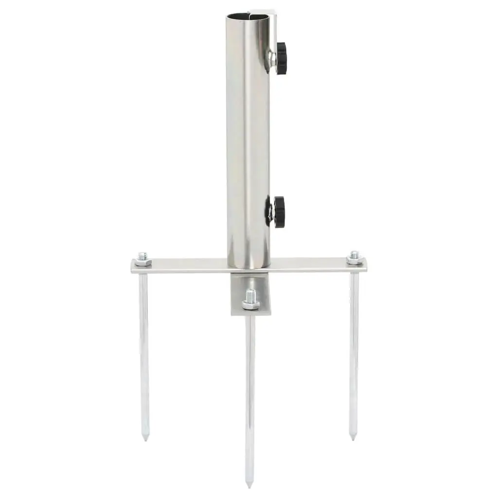Parasol Base Outdoor Use Adjustable Steel Silver